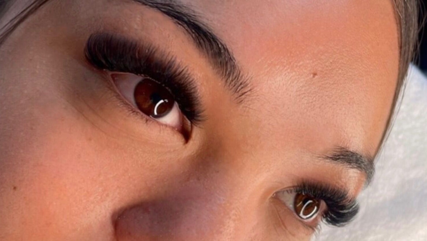 Close-up of professionally styled eyelashes at Lash Empire, Whangārei, Northland, NZ.