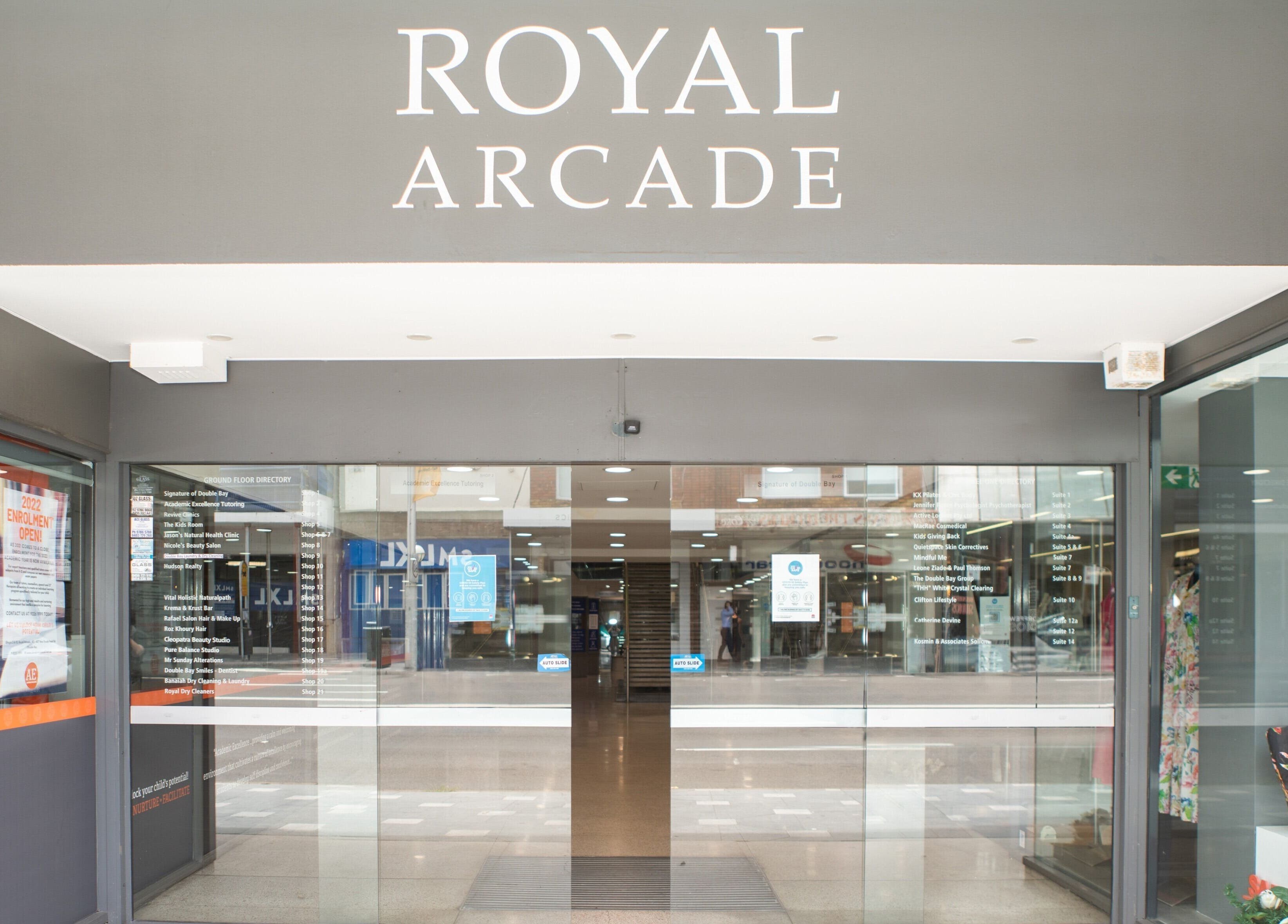 Entrance to Rafael Salon - Double Bay in Royal Arcade, Double Bay, New South Wales, AU.