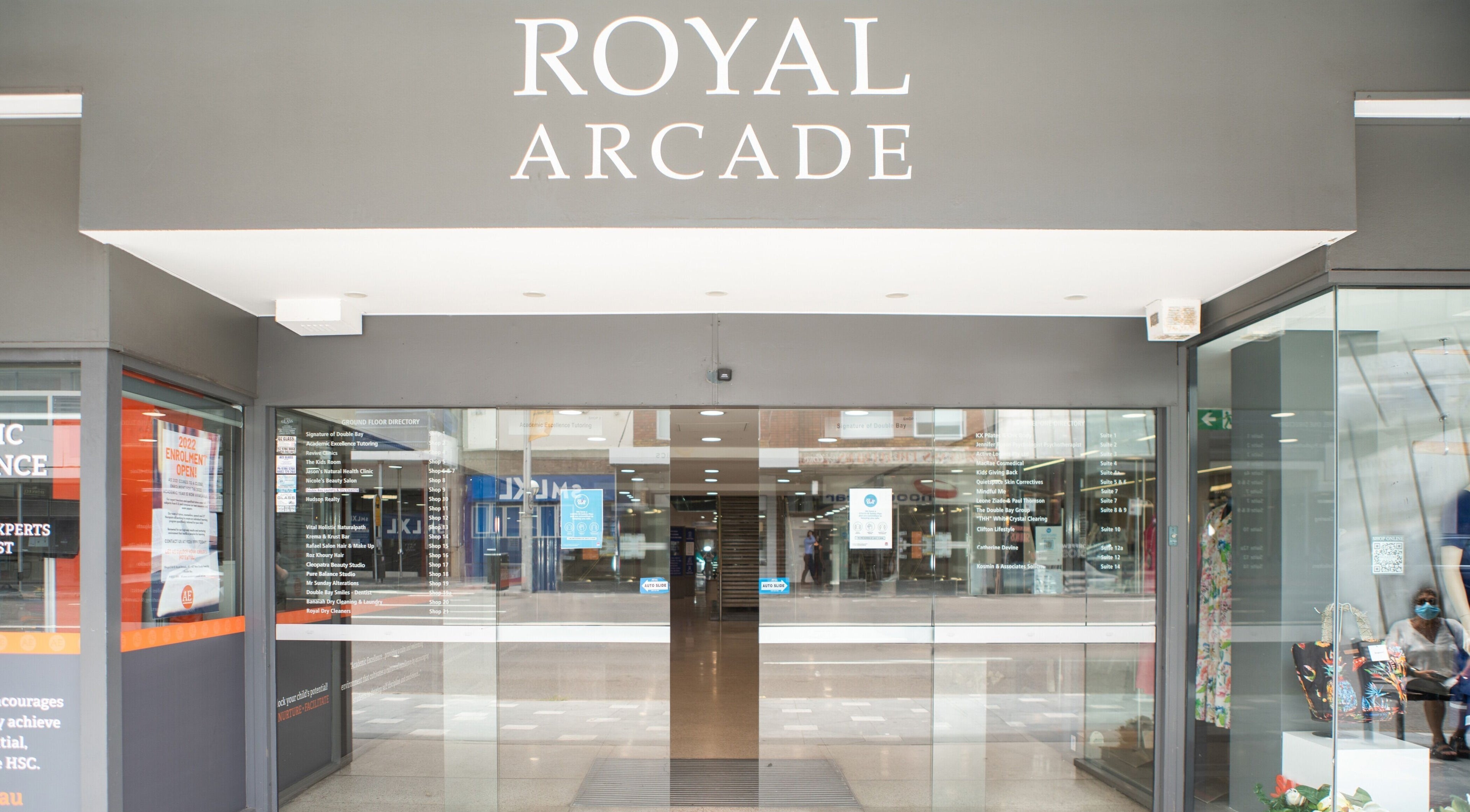 Entrance to Rafael Salon - Double Bay in Royal Arcade, Double Bay, New South Wales, AU.