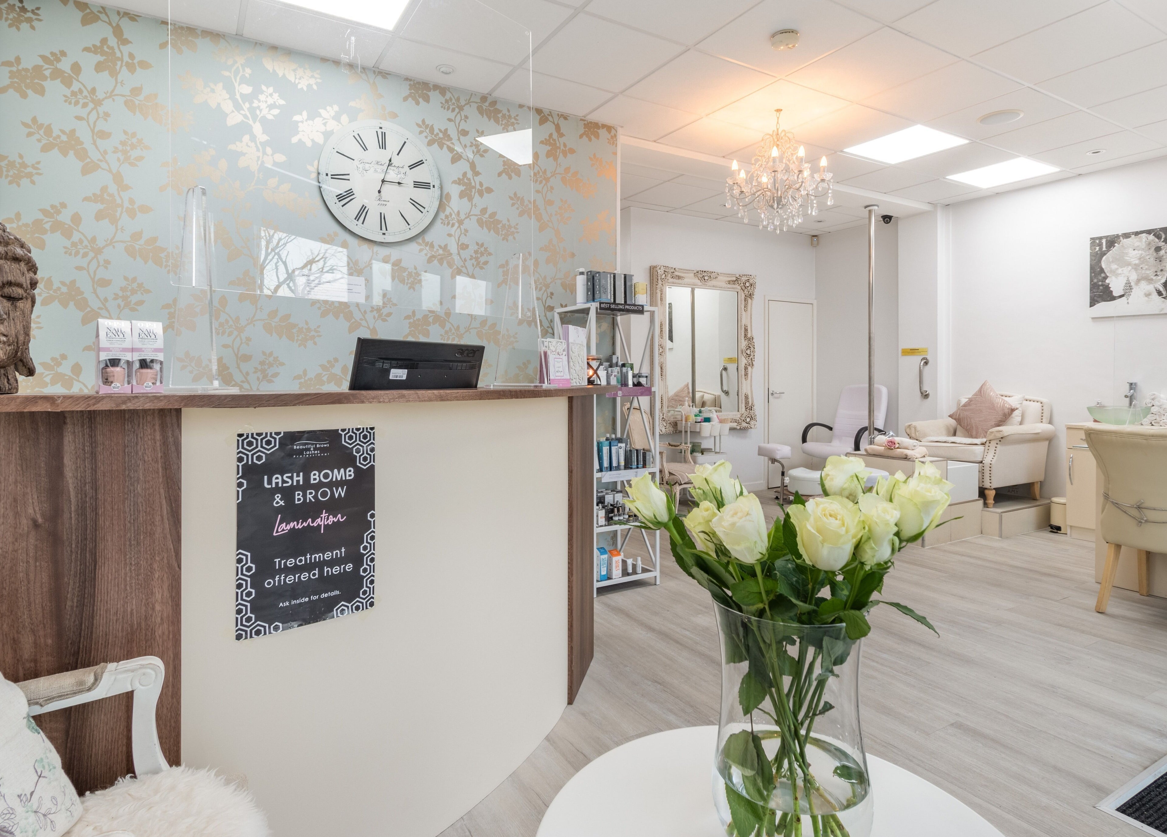 Elegant interior of The Beauty Lounge Elmfield, South Croydon, England, GB, featuring comfortable seating and decor.