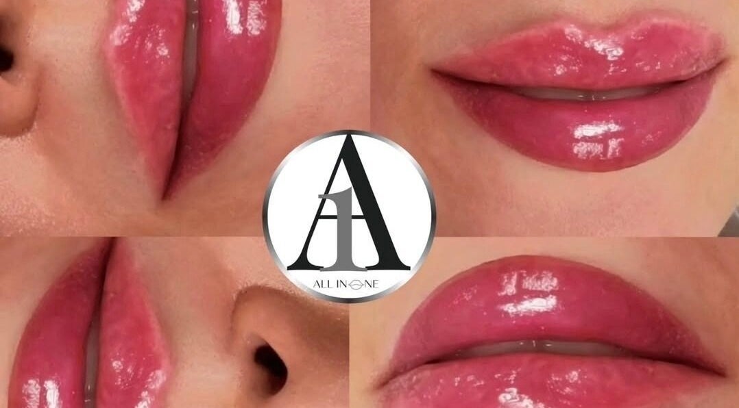 Lush glossy lips at All In One Aesthetics, Droitwich Spa, England, GB enhance beauty and elegance.