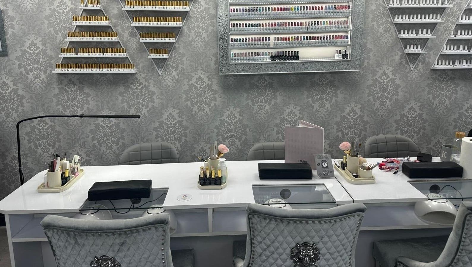 Elegant nail bar setup at All in One Worcester, Worcester, England, GB, offering premium beauty services.