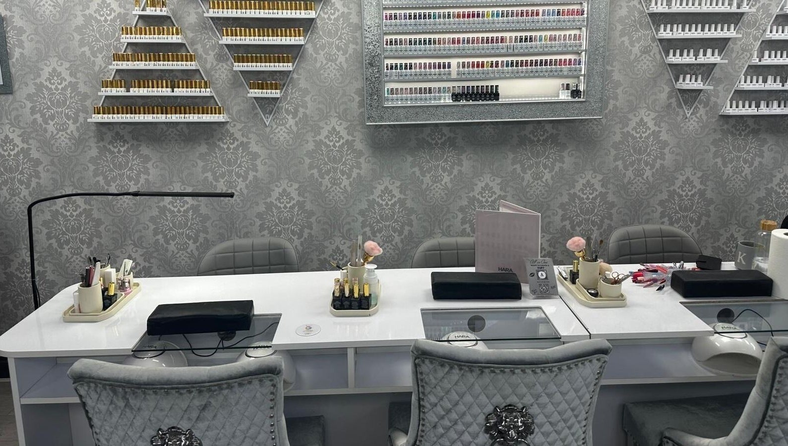 Elegant nail bar setup at All in One Worcester, Worcester, England, GB, offering premium beauty services.