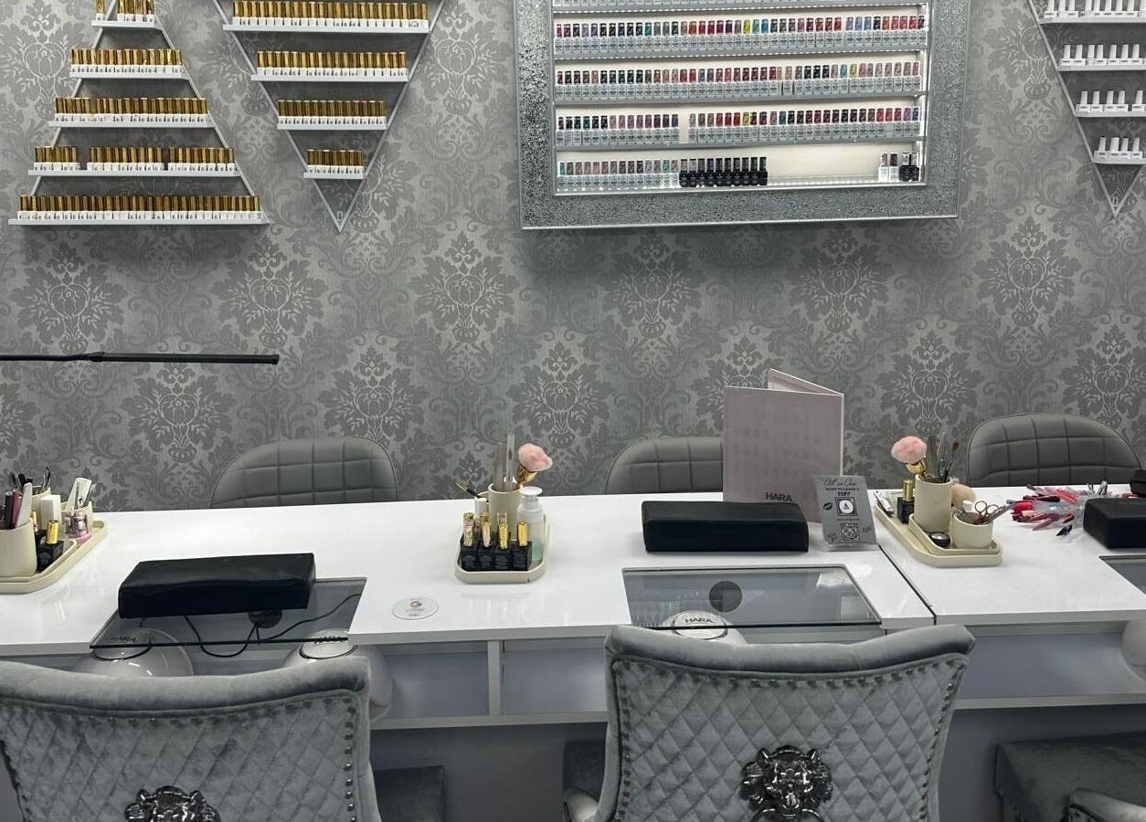 Elegant nail bar setup at All in One Worcester, Worcester, England, GB, offering premium beauty services.