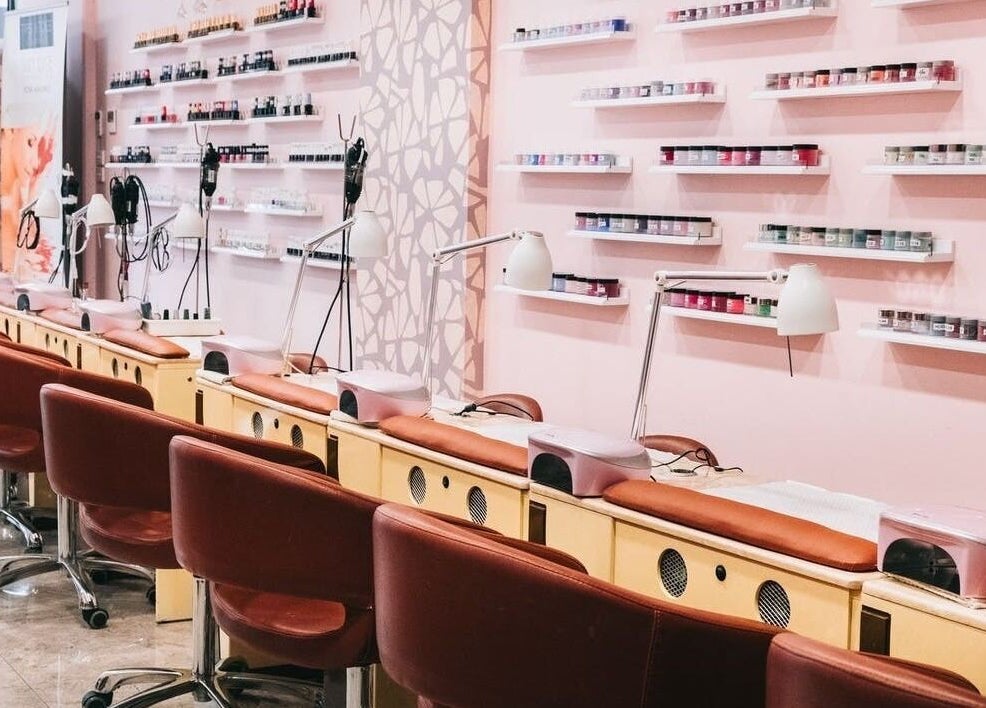Interior of Coco Nails with manicure stations in Melbourne, Victoria, AU, offering a chic and relaxing vibe.