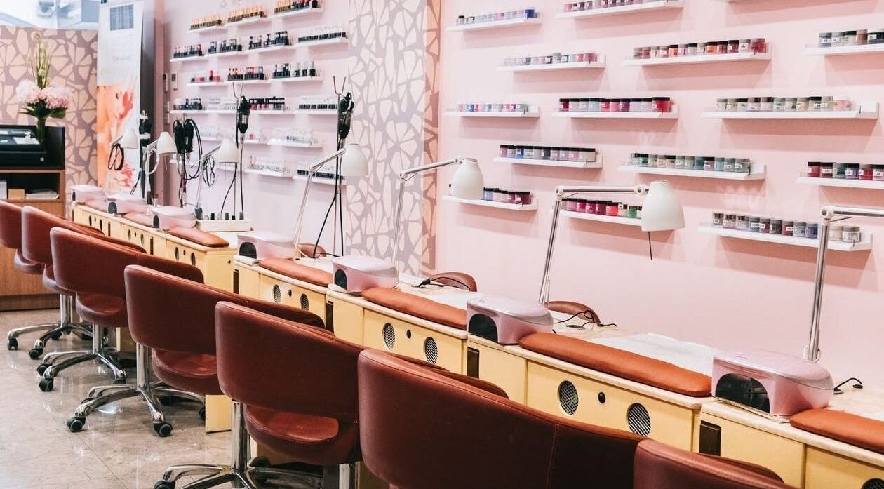 Interior of Coco Nails with manicure stations in Melbourne, Victoria, AU, offering a chic and relaxing vibe.