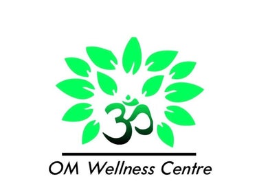 Green leaf and Om symbol logo of OM Wellness Spa in Bridgetown, Saint Michael, BB.