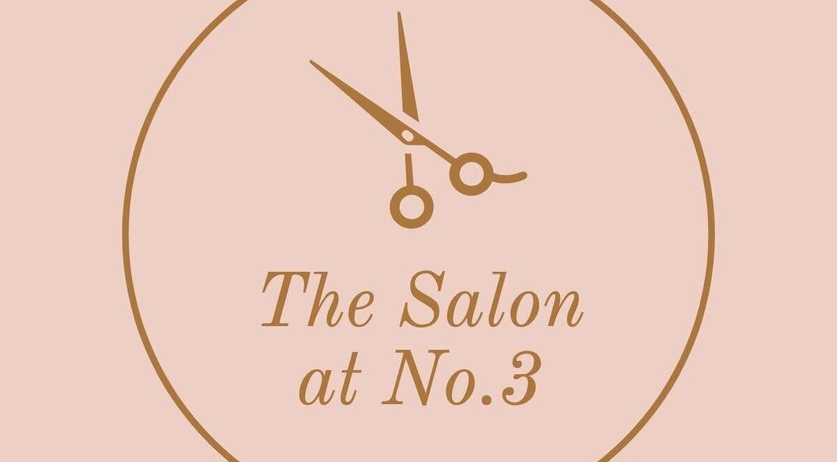 Logo of The Salon at No.3, Gloucester, England, GB with scissors design in a circle.