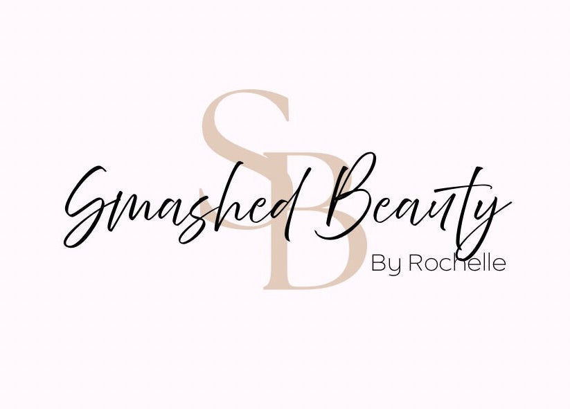 Smashed Beauty's elegant logo design at Jeffreys Bay, Eastern Cape, ZA. Black script with a sophisticated touch.