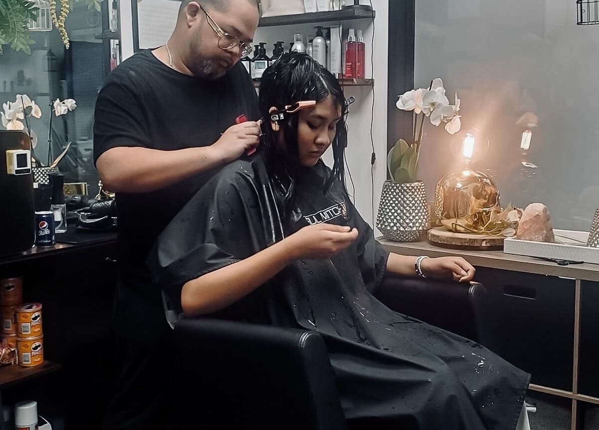 Expert hair services at Skin and Scissors Beauty Studio, Orange, California, US.