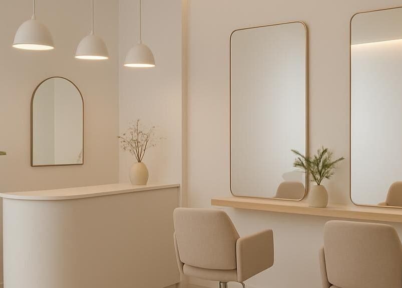 Chic interior of Cloud Eleven Beauty Salon in Dubai, AE, featuring modern mirrors and cozy seating.