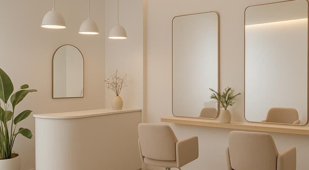 Chic interior of Cloud Eleven Beauty Salon in Dubai, AE, featuring modern mirrors and cozy seating.