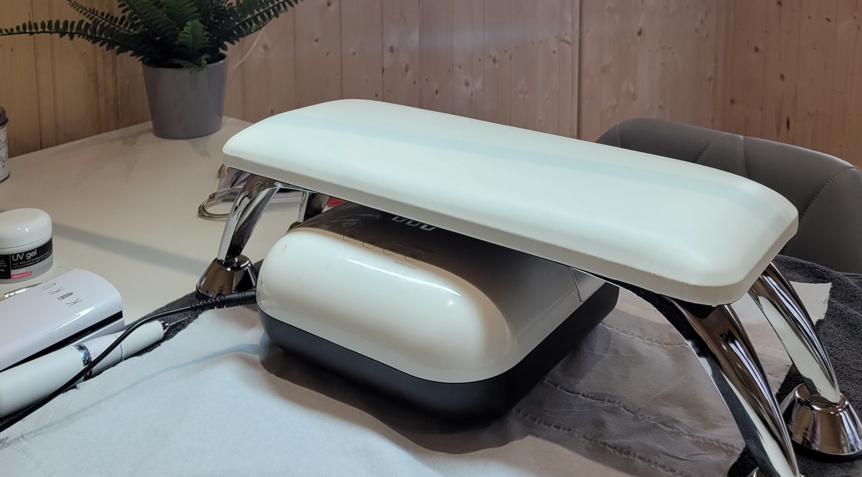 Modern manicure station at ELC Aesthetics, Beauty & Training in Lurgan, Northern Ireland, GB.