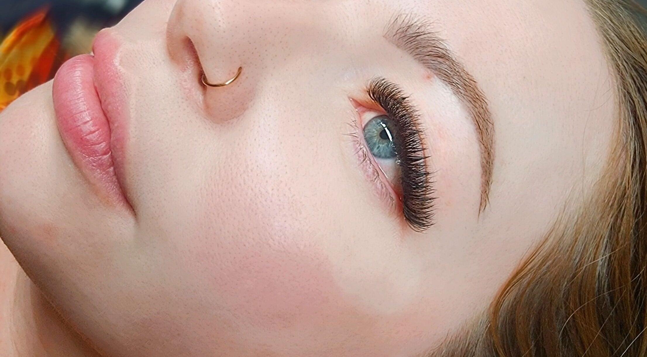 Close-up of eyelash extensions at Lotus Life Mind and Body in Whyalla, South Australia, AU.