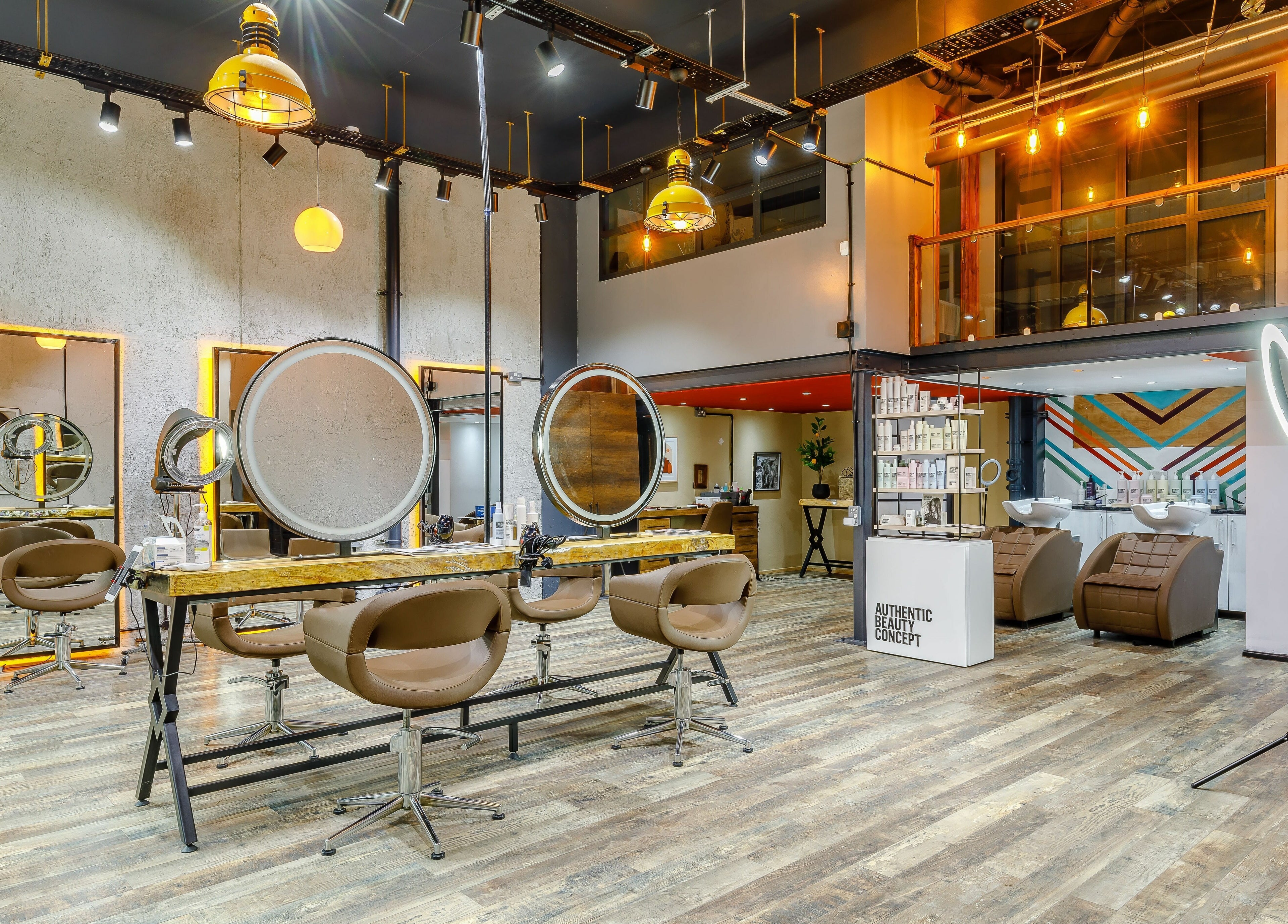 Modern beauty salon interior at Hops London, London, England, GB with stylish décor and elegant seating.