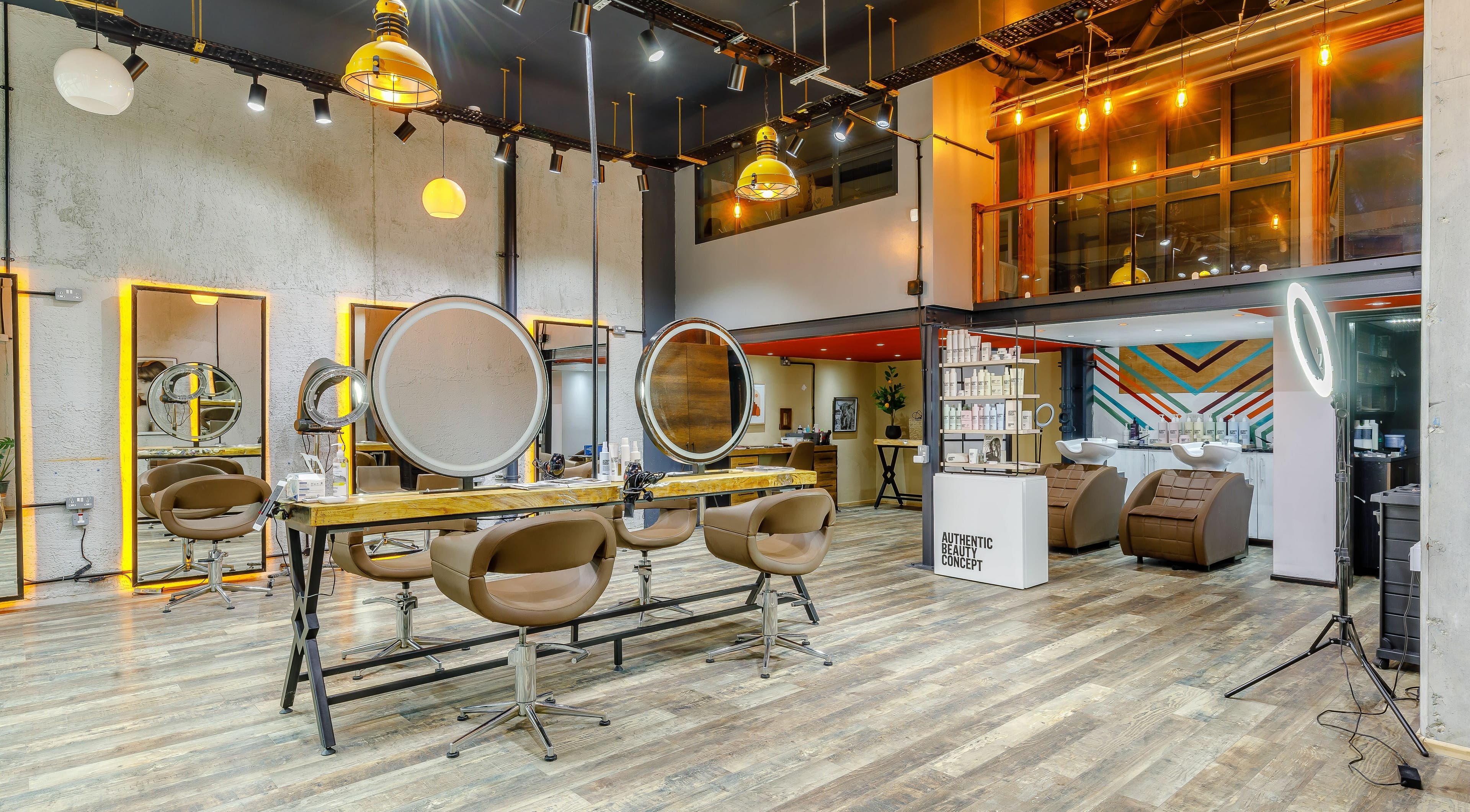 Modern beauty salon interior at Hops London, London, England, GB with stylish décor and elegant seating.