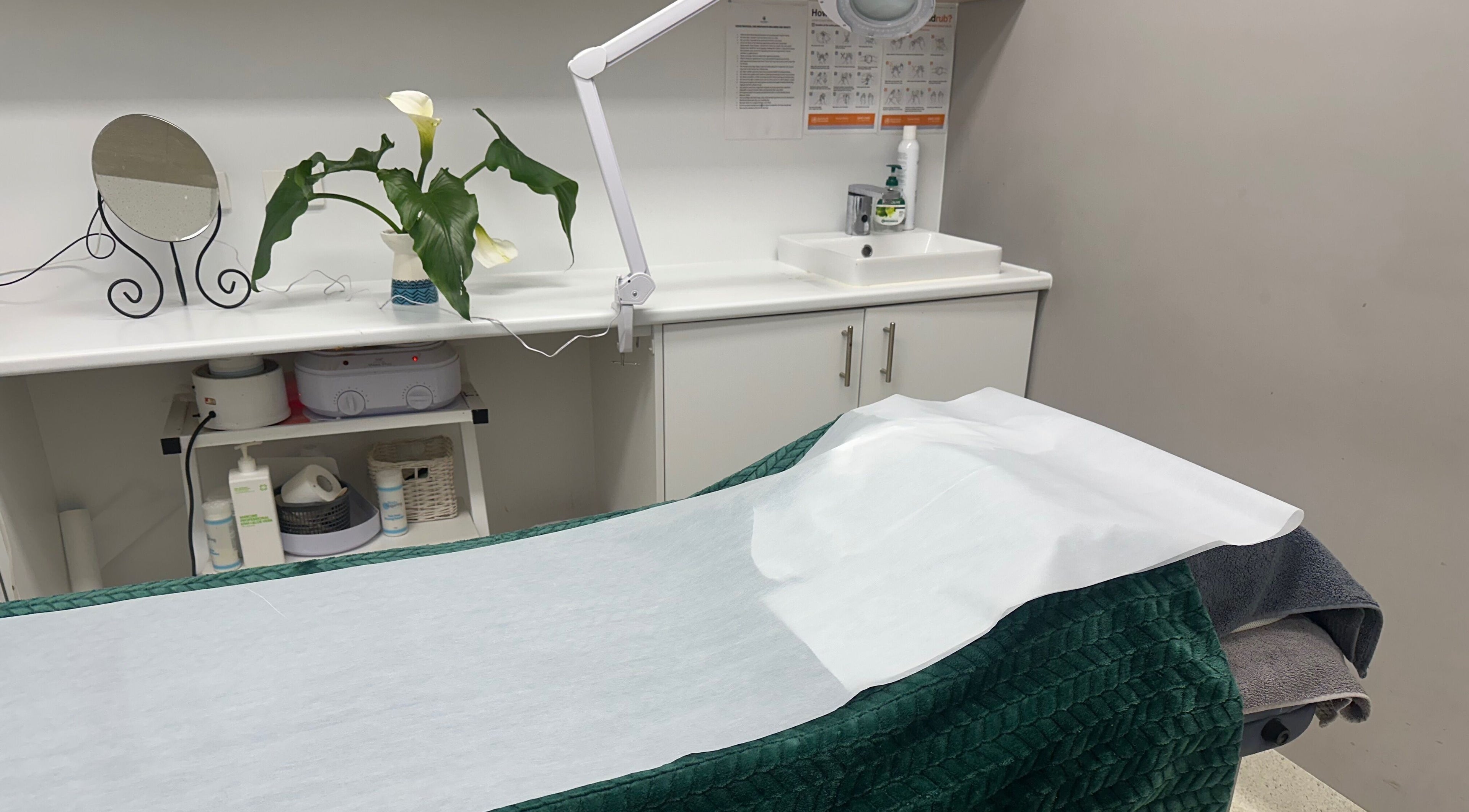 Relaxing treatment room at Westgarth Beauty in Melbourne, Victoria, AU, featuring a serene setup and greenery.