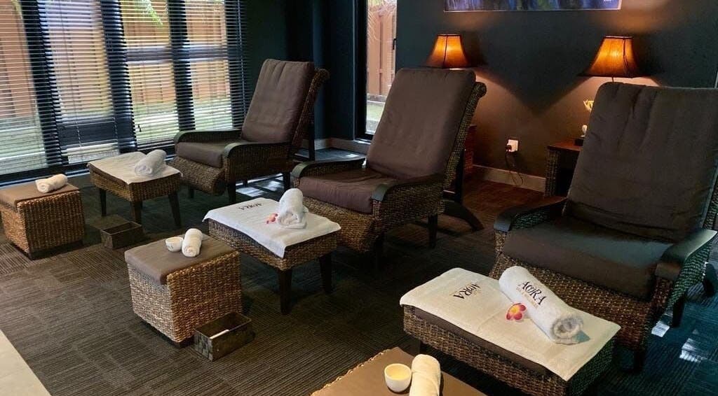 Relaxing seating area at AORA Spa and Wellness Sungai Petani, Sungai Petani, Kedah, MY, showcasing serene ambiance.