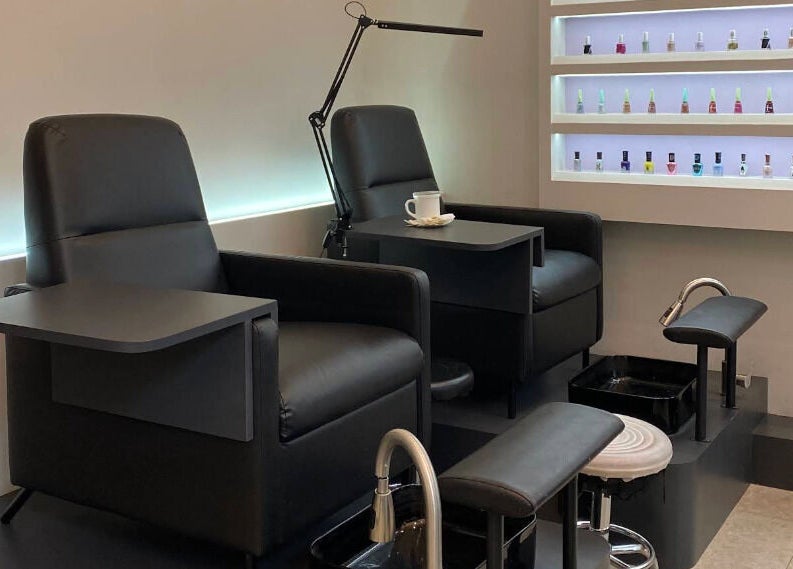 Elegant pedicure chairs at Blanca Studio Senayan, Daerah Khusus Ibukota Jakarta, offering a relaxing spa experience.