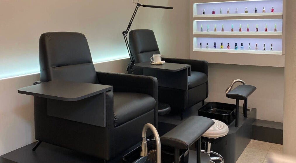 Elegant pedicure chairs at Blanca Studio Senayan, Daerah Khusus Ibukota Jakarta, offering a relaxing spa experience.