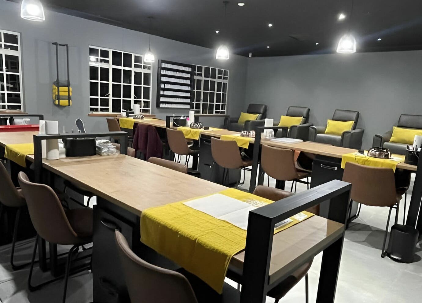 Modern interior of Giggles n Kurls Nail Studio Midrand in Midrand, Gauteng, ZA showcasing stylish nail stations.