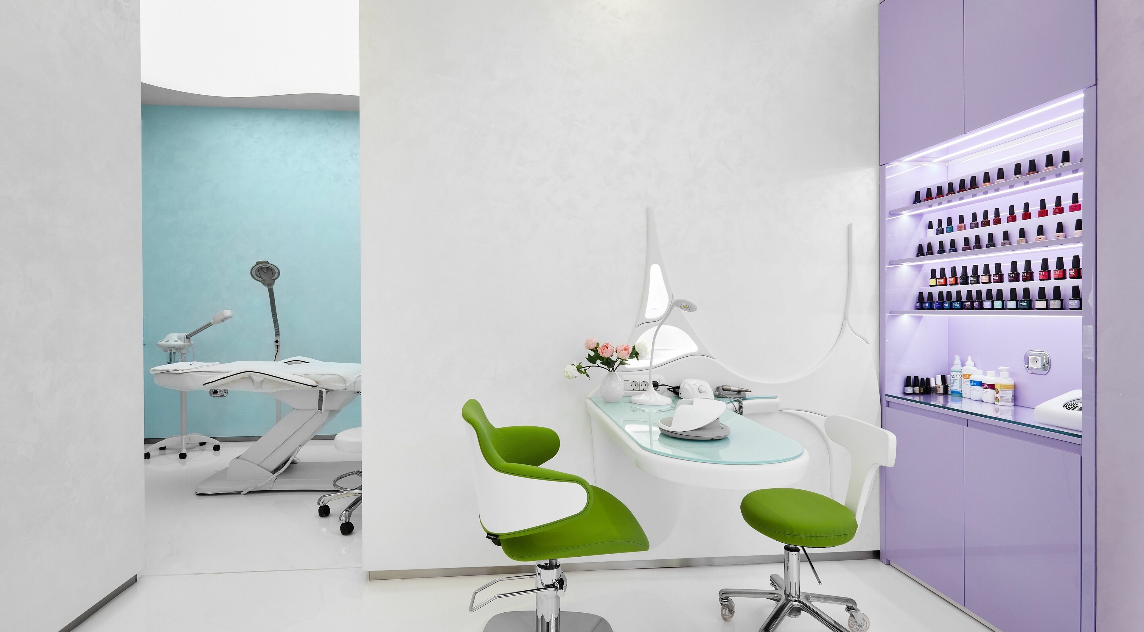 Elegant beauty treatment room at Hairspray in Sofia, Sofia City Province, BG, featuring modern decor and equipment.