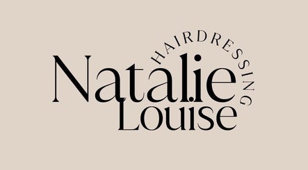 Natalie Louise Hairdressing logo in Whiston, England, GB on a beige background.