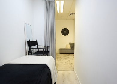 Elegant Lash Bar treatment room at Bondi Junction, New South Wales, AU with stylish decor and calming ambiance.