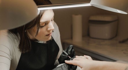 Manicurist perfecting nails at Create Beauty Studio, Hamilton, Waikato Region, NZ.
