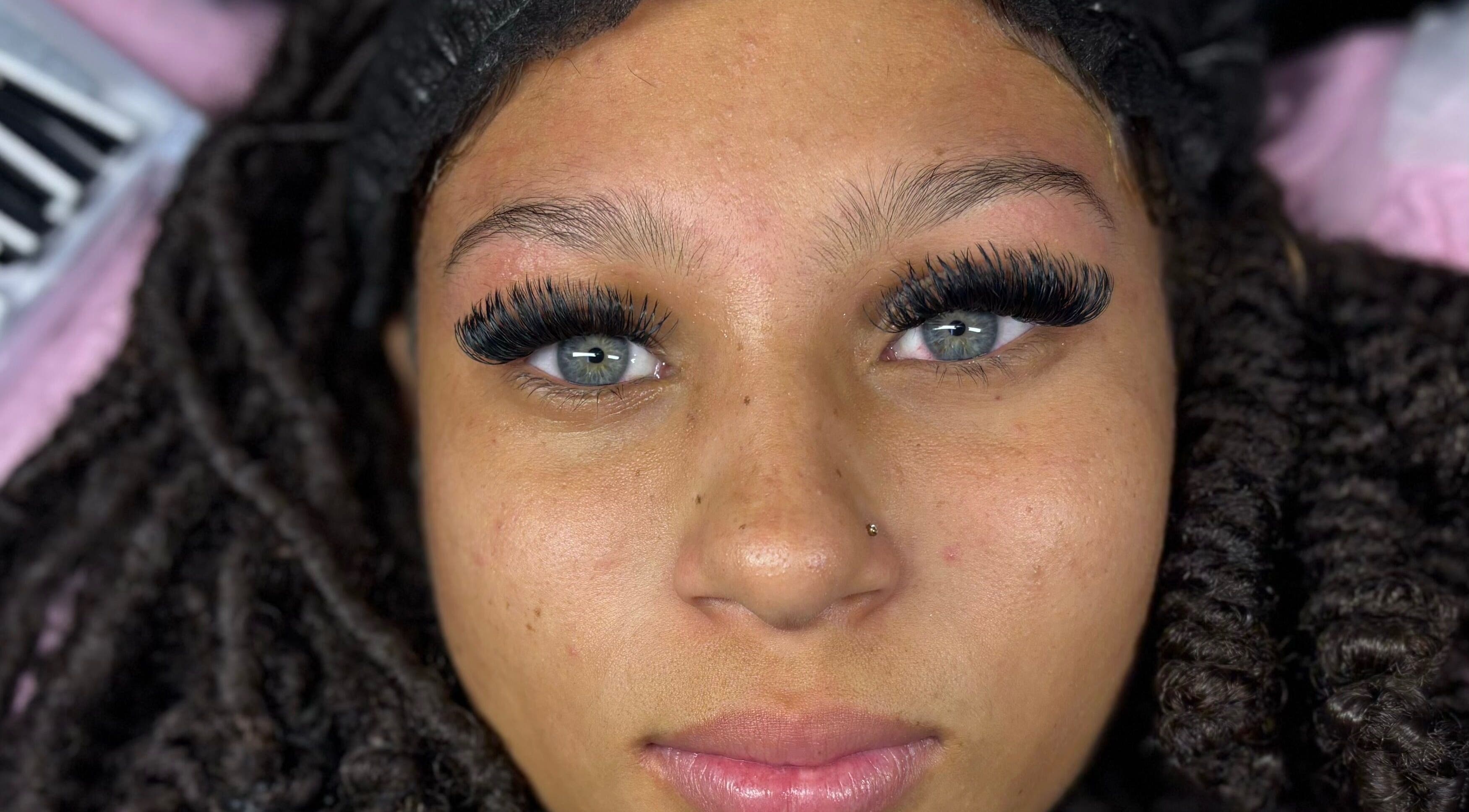 Close-up of elegant lash extensions at Lashtemptation & Aesthetics, Bridgetown, Saint Michael, BB.