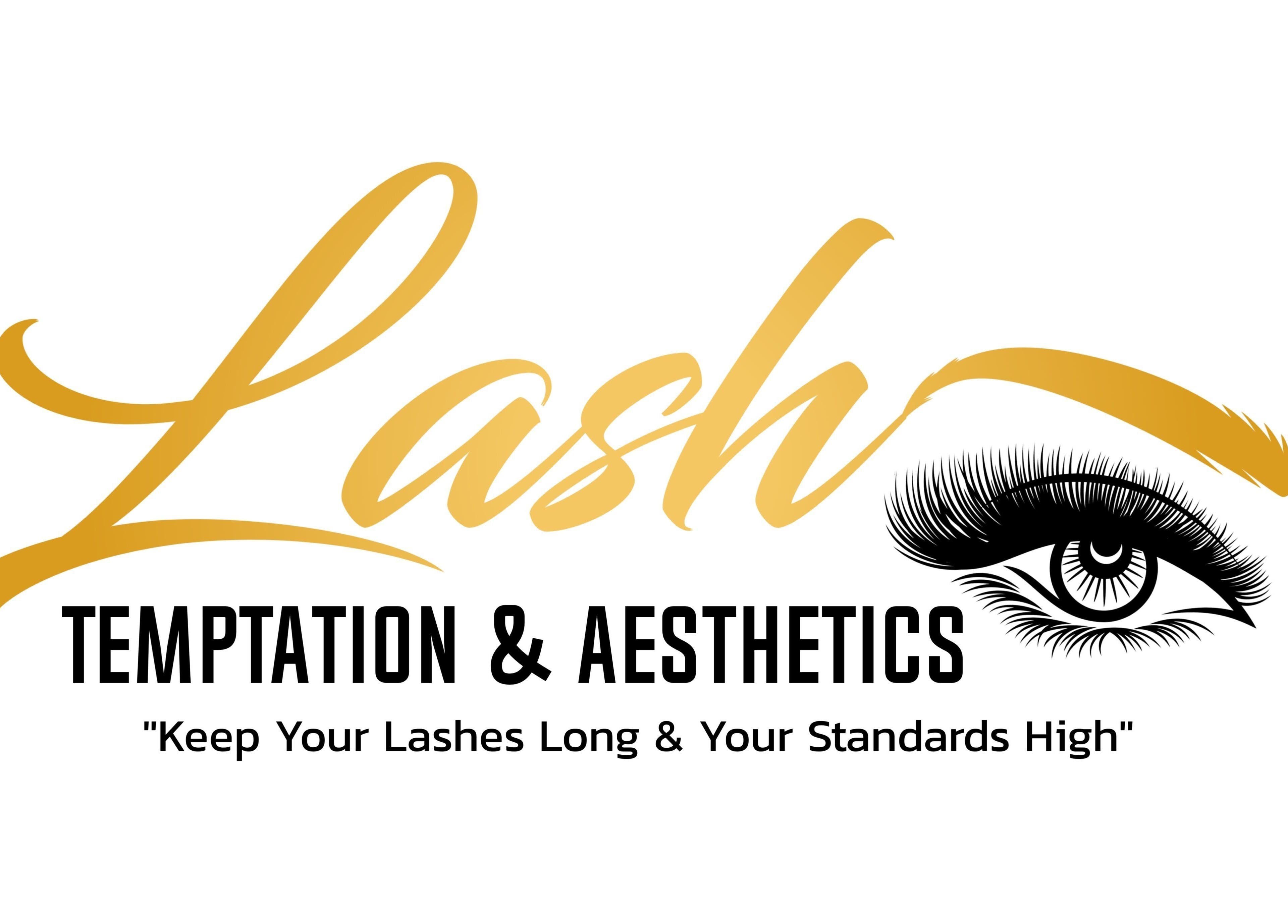 Logo of Lashtemptation & Aesthetics in Bridgetown, Saint Michael, BB, featuring elegant lash design.