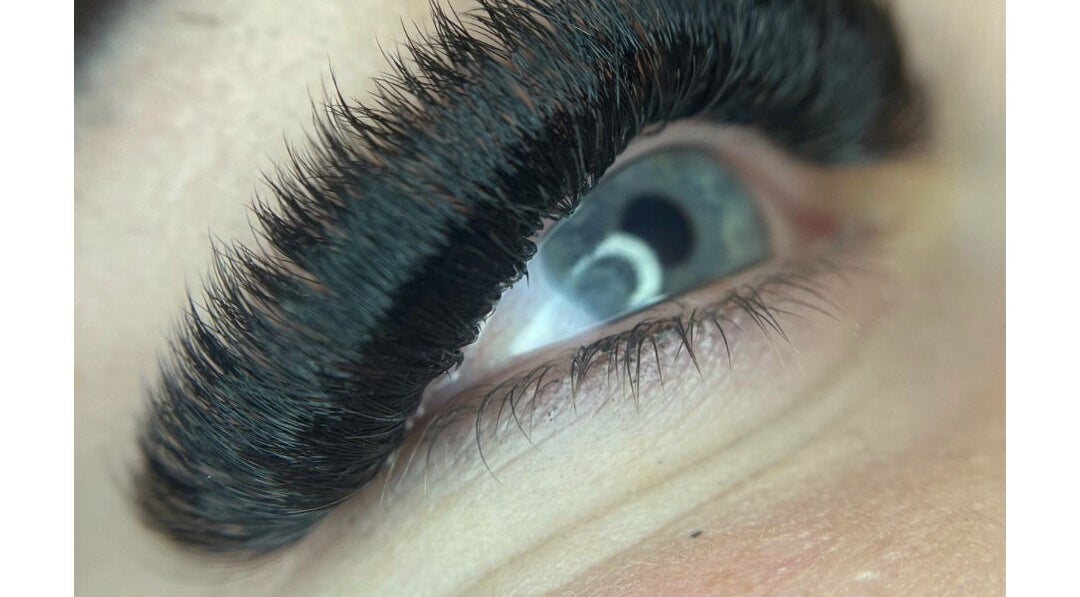 Close-up of voluminous lash extension at The Vanity Lounge, Warrnambool, Victoria, AU.