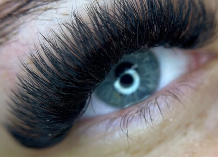Close-up of detailed eyelash extension at The Vanity Lounge in Warrnambool, Victoria, AU.