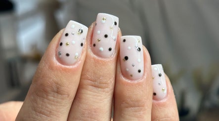 Elegant polka dot nail art by I Hart Beauty, located in Kirkham, England, GB.