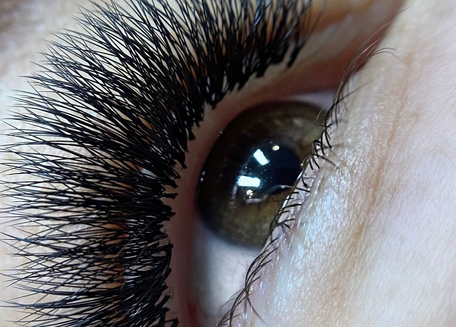 Close-up of beautifully styled lashes at I Hart Beauty, Kirkham, England, GB.