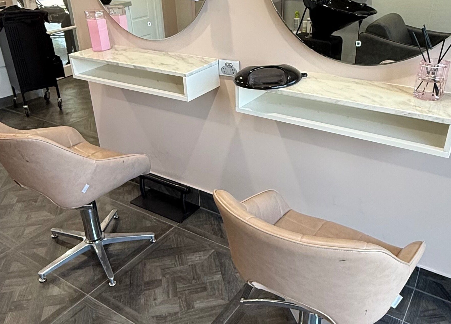 Elegant salon stations at Unique Hair by Lea, Catherine Field, New South Wales, AU.