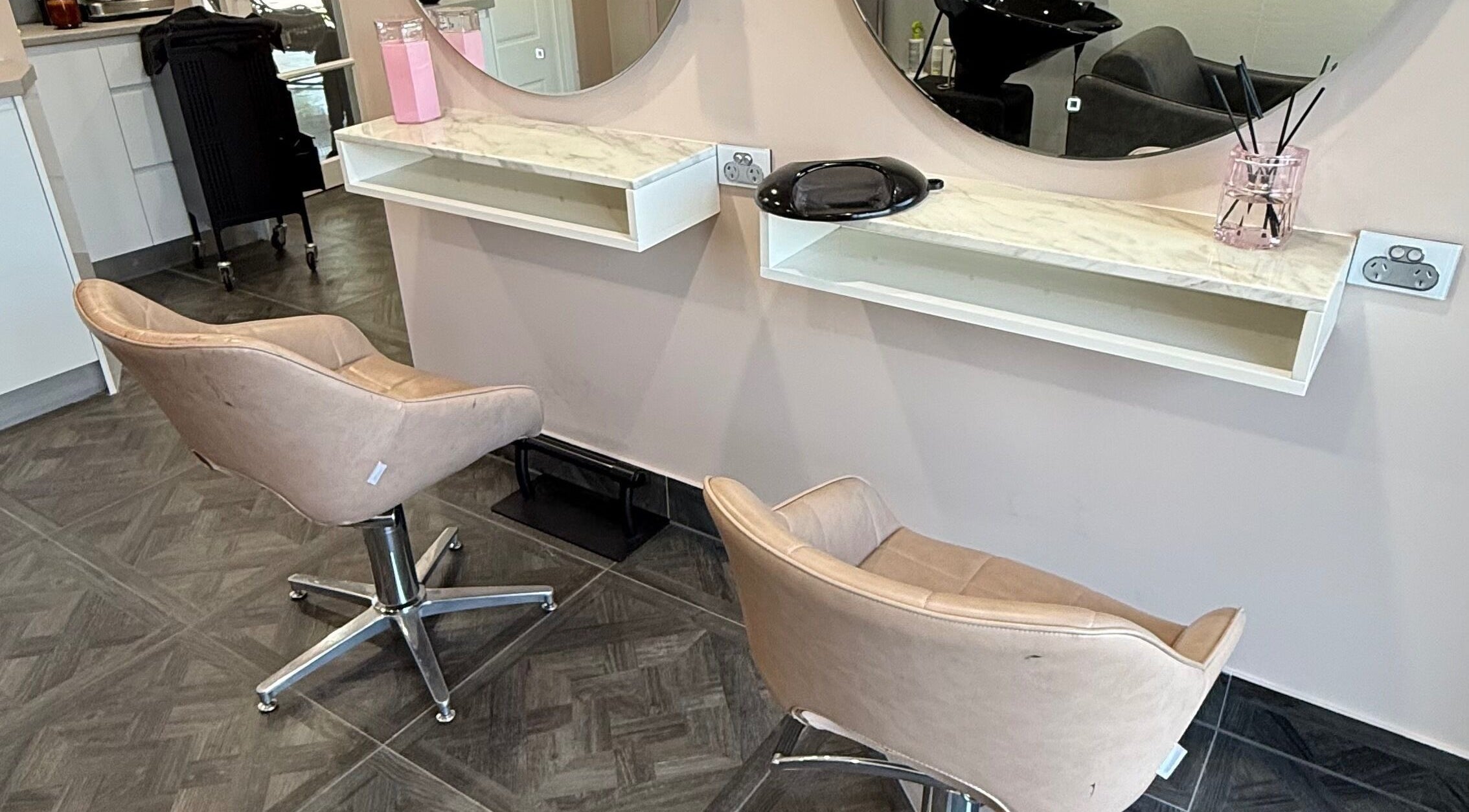 Elegant salon stations at Unique Hair by Lea, Catherine Field, New South Wales, AU.