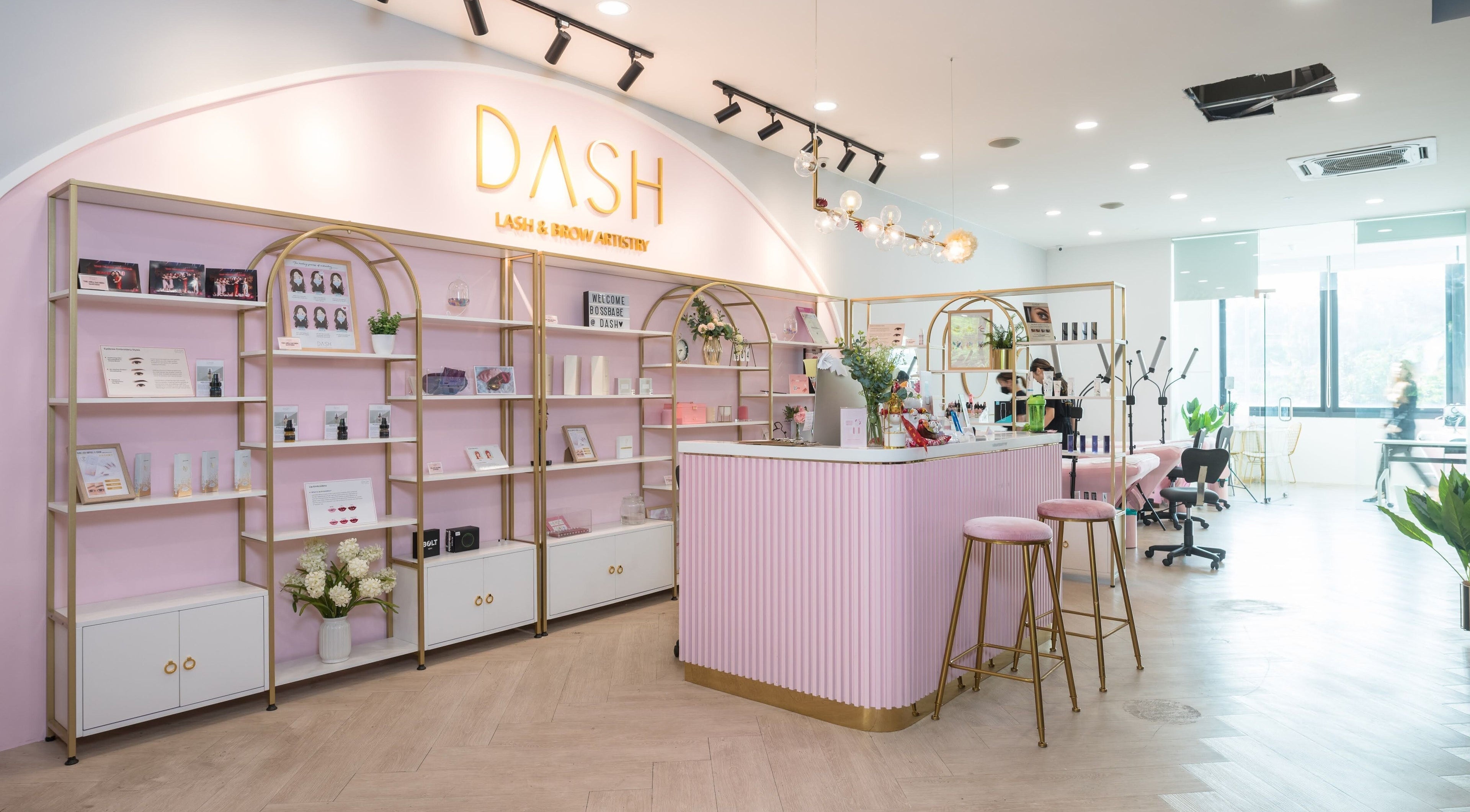 Elegant interior of 176 Avenue at The Hub SS2, Petaling Jaya, Selangor, MY, featuring pink and gold decor.