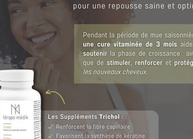 Femme souriante avec suppléments capillaires à Solutions Capillaires Monique Sauvageau, Saint-Jean-sur-Richelieu, Québec, CA.