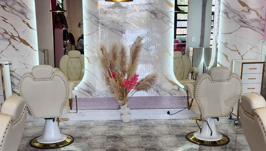 Elegant salon interior with chic chairs at Ginasty Nails&Beauty Studio, Cape Town, Western Cape, ZA.