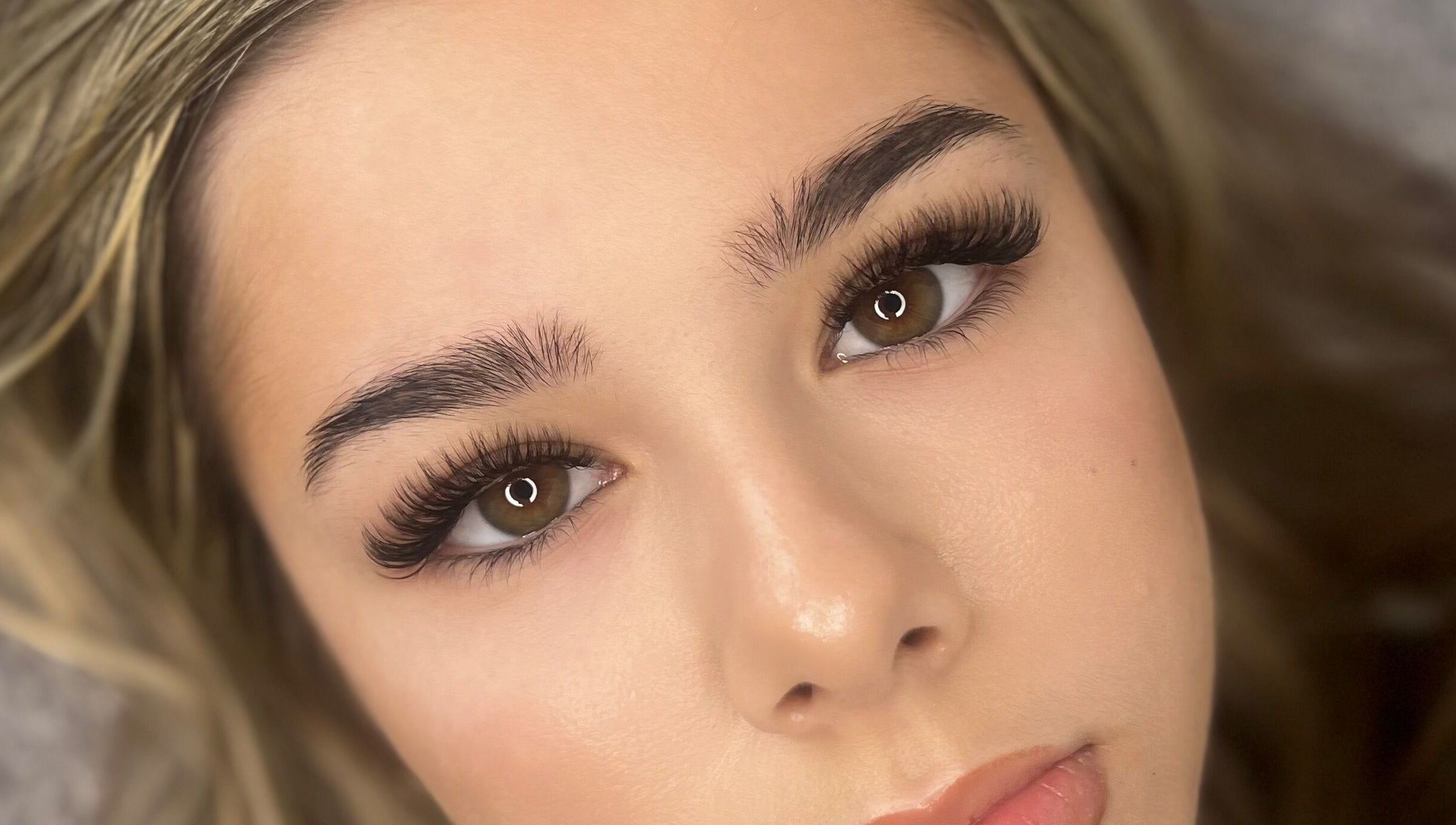 Close-up of expertly applied eyelash extensions at By Bethany Rose, Hatfield, England, GB.