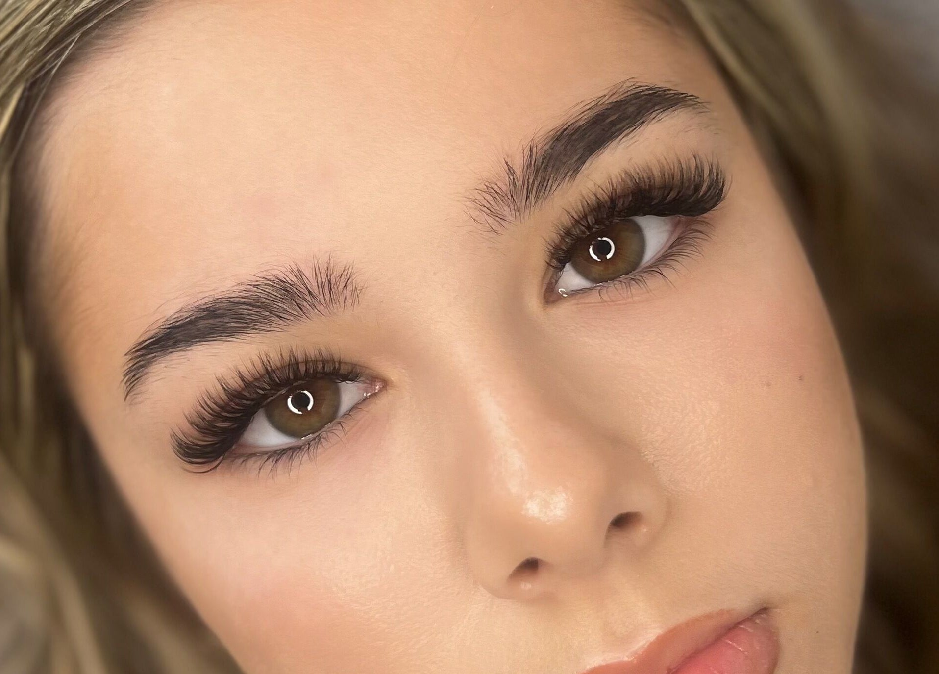 Close-up of expertly applied eyelash extensions at By Bethany Rose, Hatfield, England, GB.