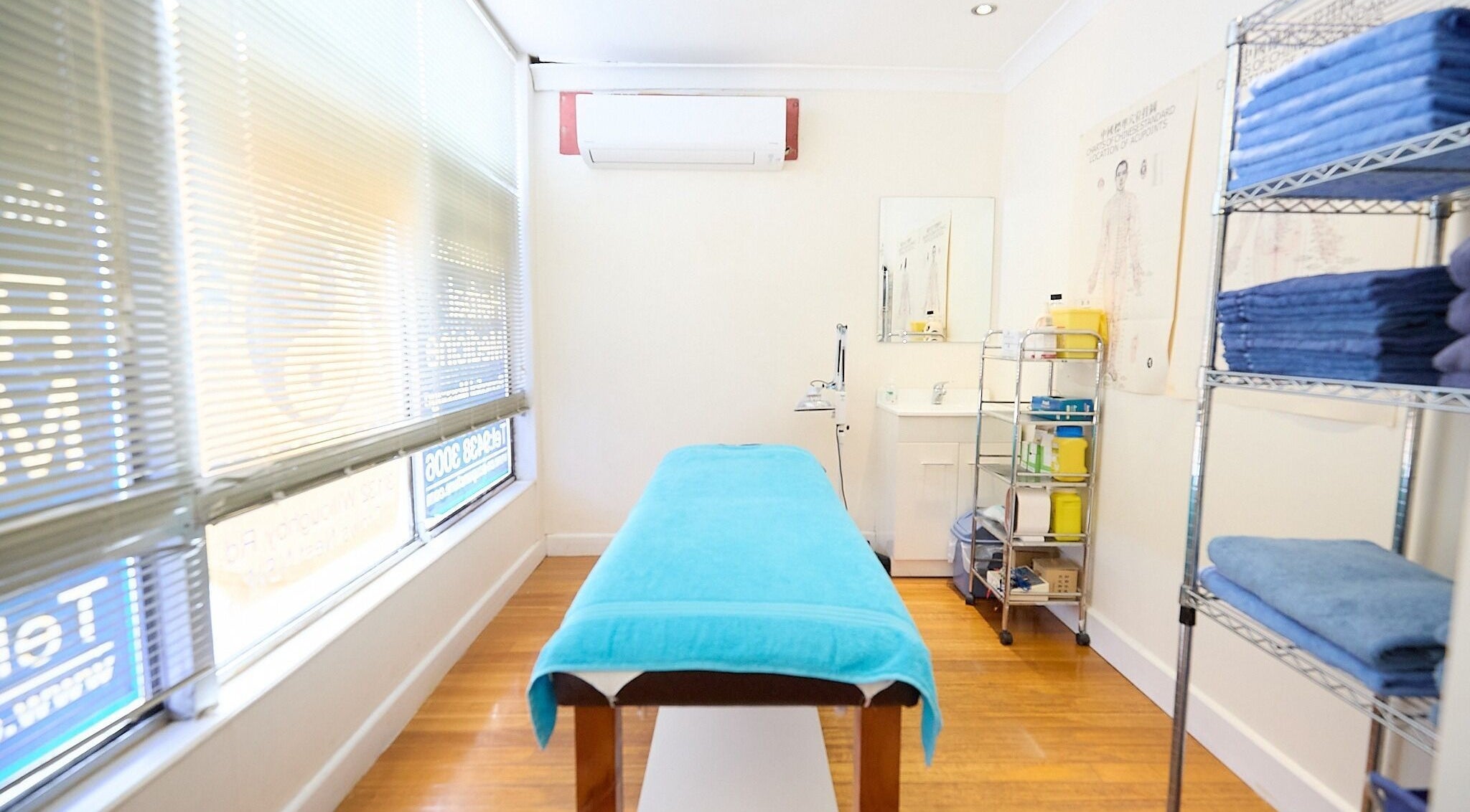 Serene acupuncture room at Crows Nest Acupuncture & Herbal Centre, Crows Nest, New South Wales, AU.