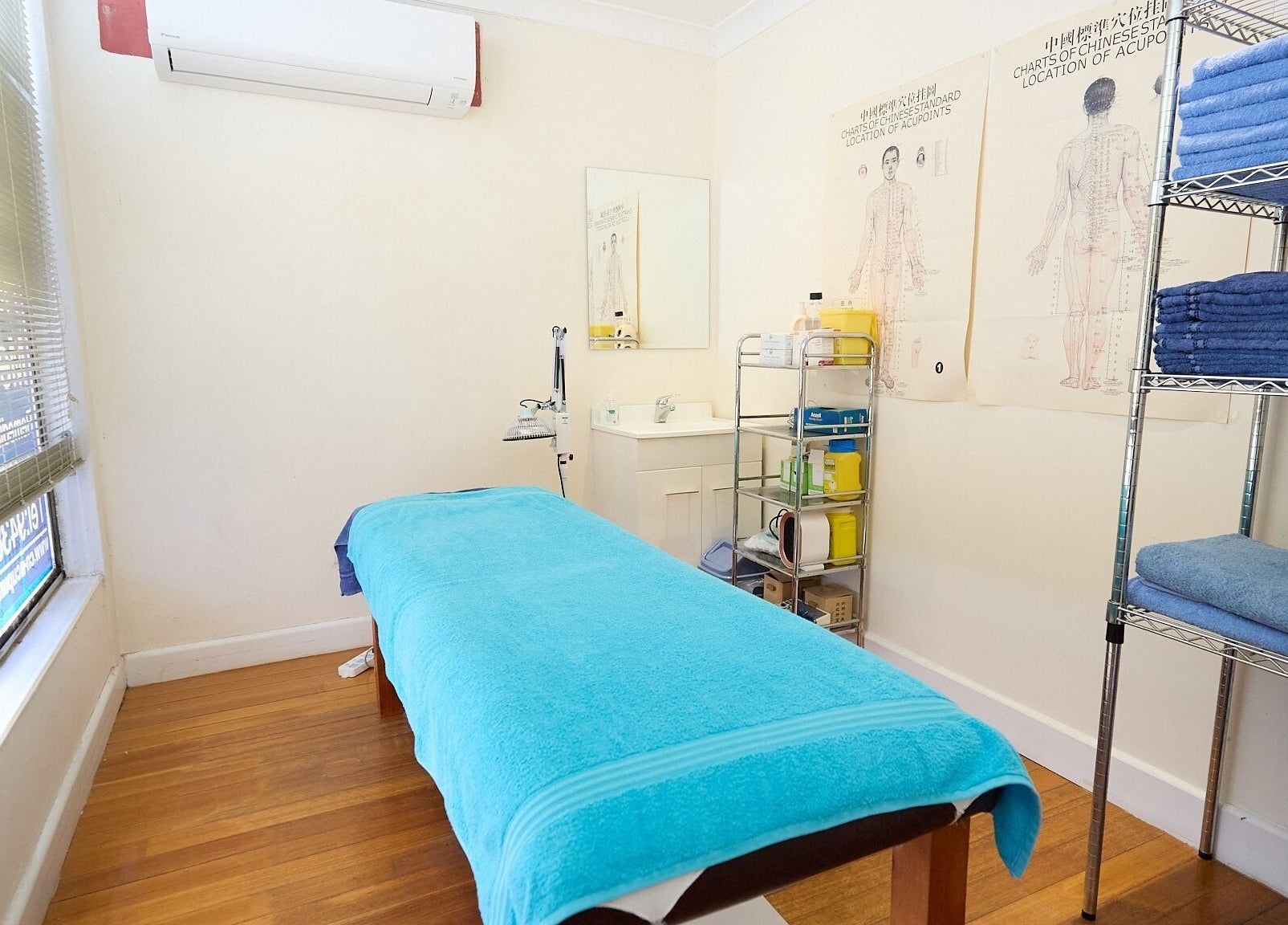 Tranquil treatment room at Crows Nest Acupuncture & Herbal Centre, Crows Nest, New South Wales, AU.