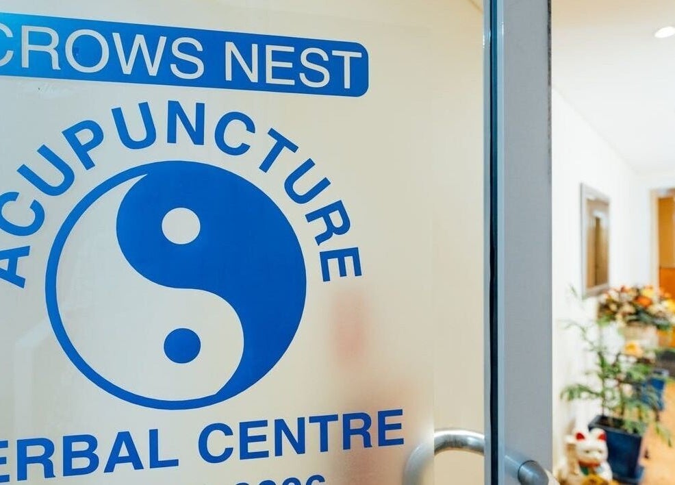Front door of Crows Nest Acupuncture & Herbal Centre in Crows Nest, New South Wales, AU featuring yin-yang logo.