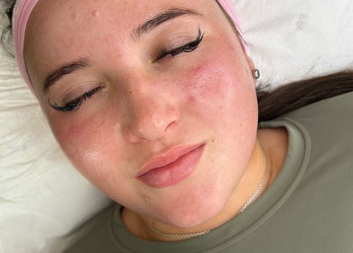 Close-up of a woman's face with expertly styled lashes at Lashes by BW, Atherstone, England, GB.