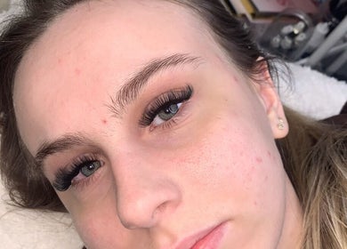 Close-up of a woman with eyelash extensions from Lashes by BW in Atherstone, England, GB.
