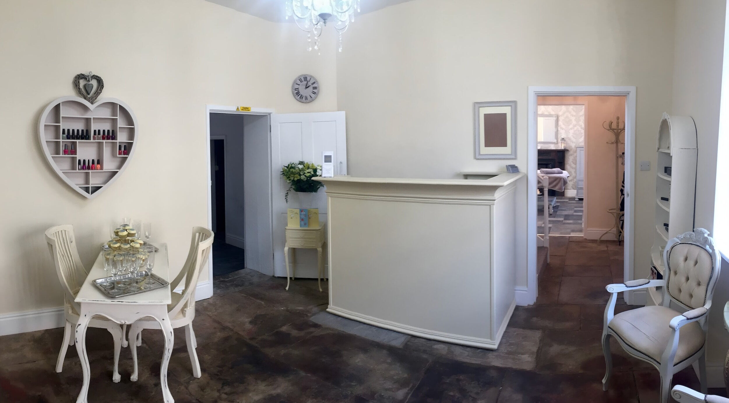 Chic reception area of Azuri in Ripon, England, GB, featuring elegant decor and comfortable seating.