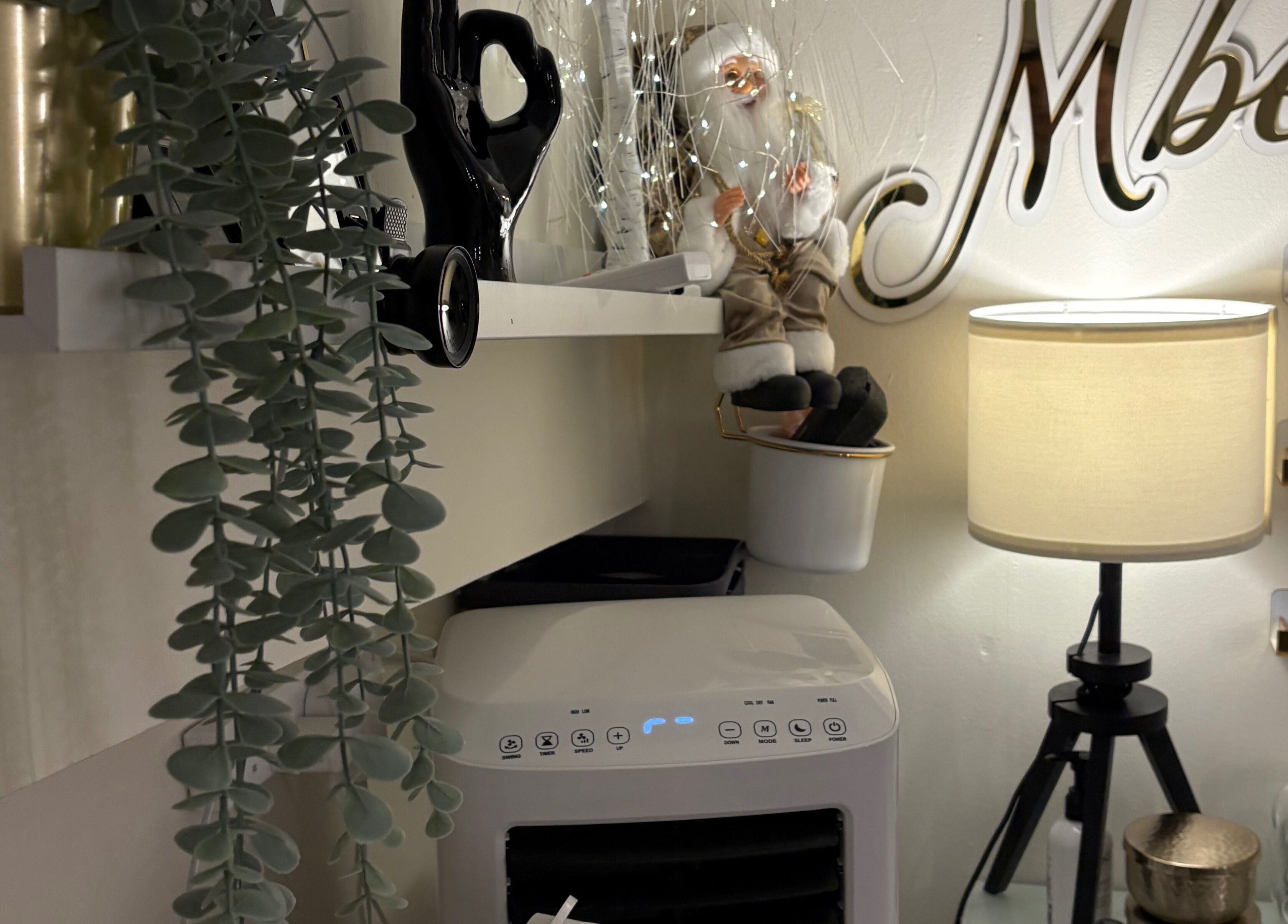 Chic decor and ambient lighting at MBeauty, Dublin, County Dublin, IE, enhancing the salon's elegant atmosphere.