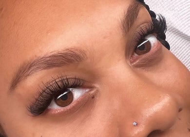 Close-up of stunning eyelash extensions at Ekera Beauty, Loganlea, Queensland, AU.